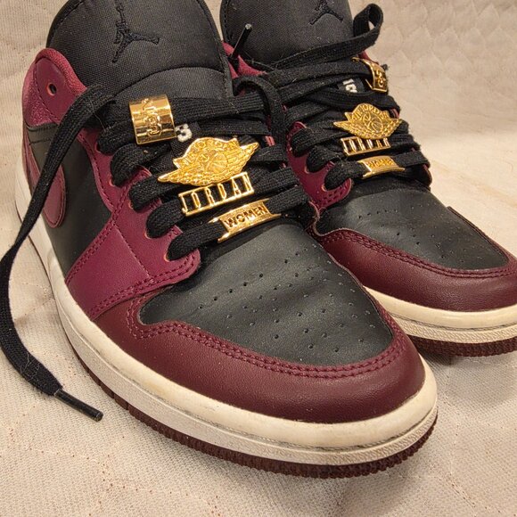 Nike Air Jordan 1 Men's 6/Women’s 7.5 Low SE Dark Beetroot Maroon Black Rare - Picture 5 of 12